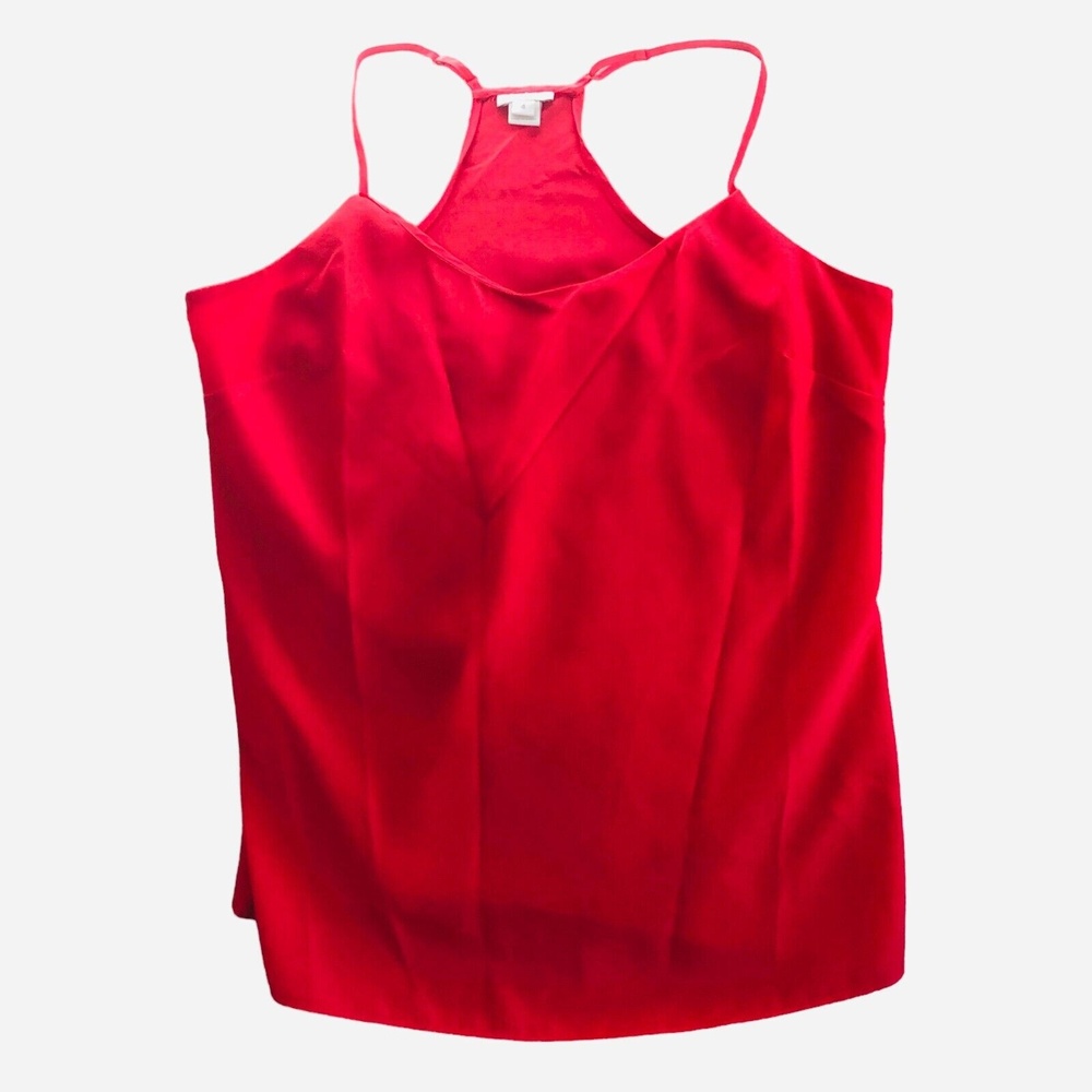 J. Crew Top Women Size 4 Red Sleeveless Spaghetti  Strap Cami Blouse